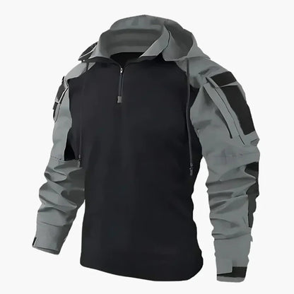 Tactical Synthetic Pullover Jacket with Half Zip and Hood 2