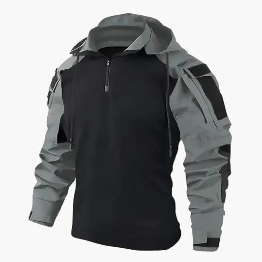 Tactical Synthetic Pullover Jacket with Half Zip and Hood 2