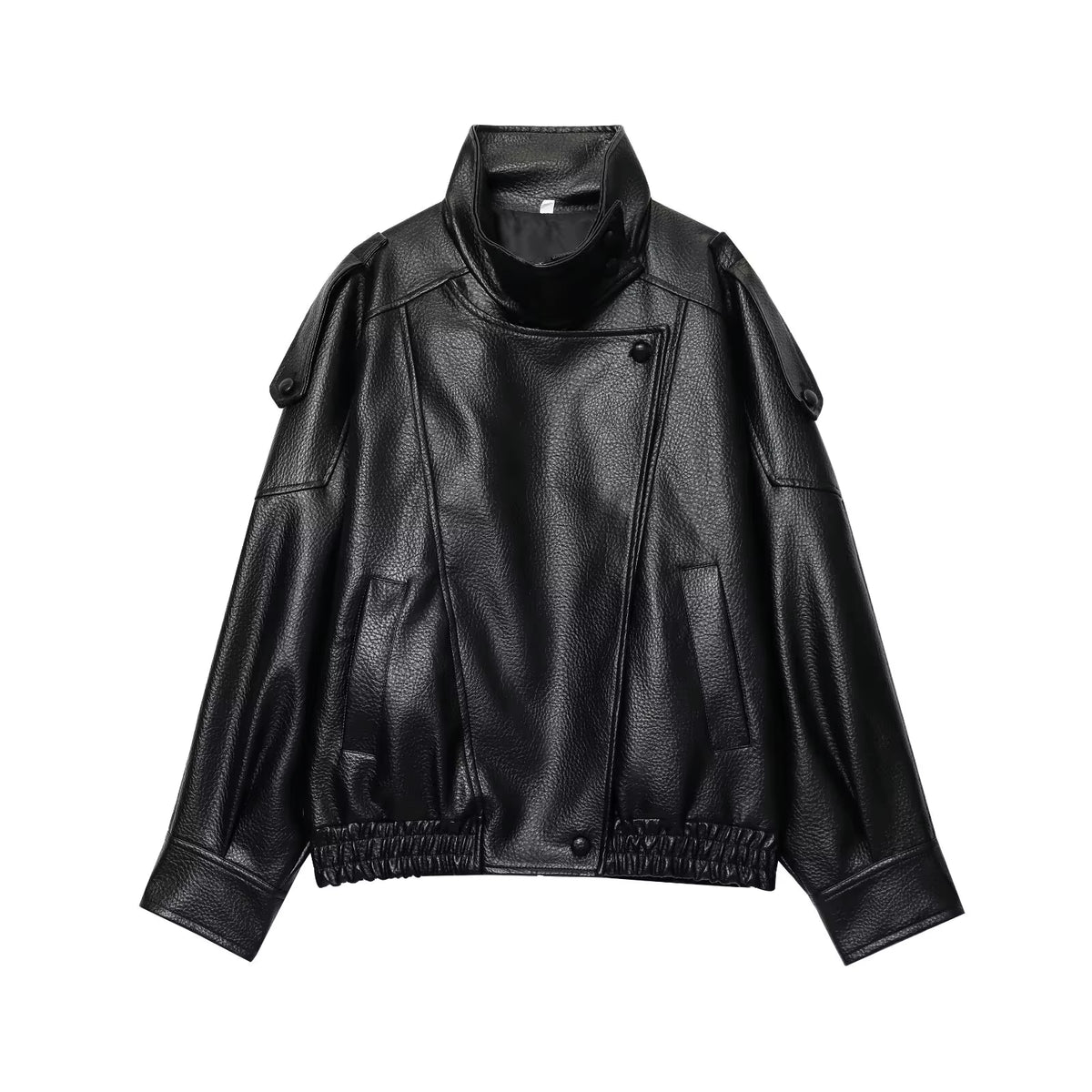 Talia Women's Jacket | Faux Leather, Oversized, Long Sleeve 2
