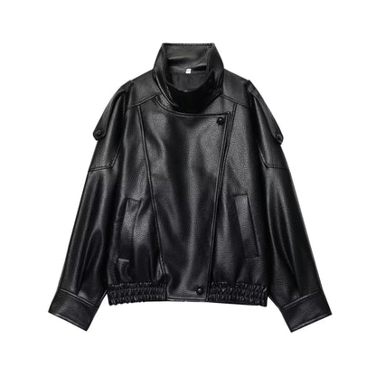 Talia Women's Jacket | Faux Leather, Oversized, Long Sleeve 2