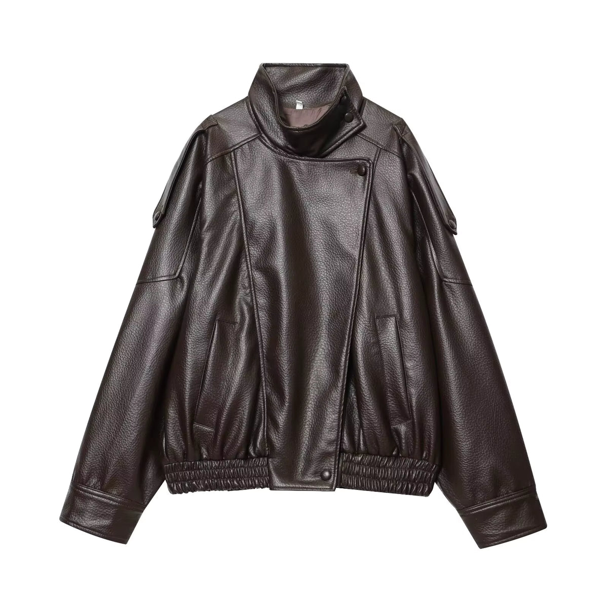 Talia Women's Jacket | Faux Leather, Oversized, Long Sleeve 8