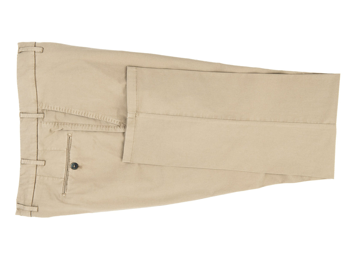 Tan Stretch Cotton Pants 0