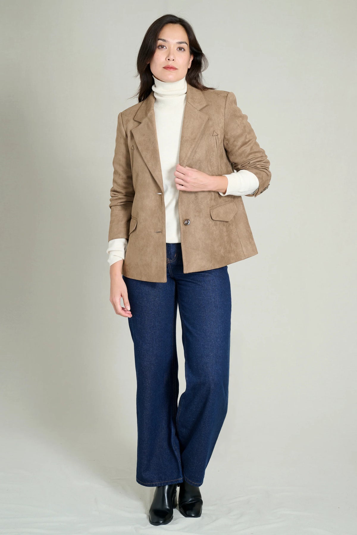 Taupe suede blazer 3