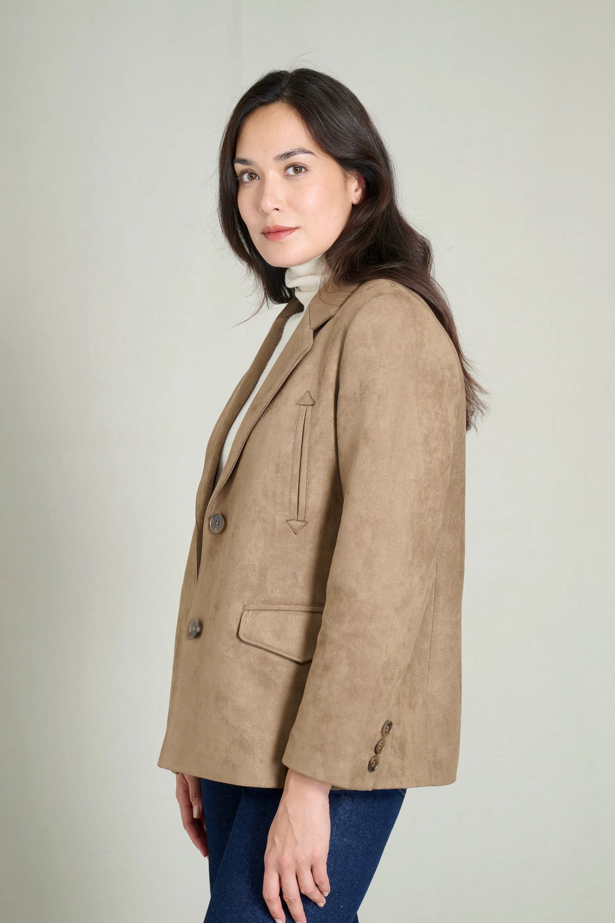 Taupe suede blazer 4