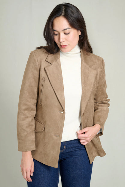 Taupe suede blazer 7