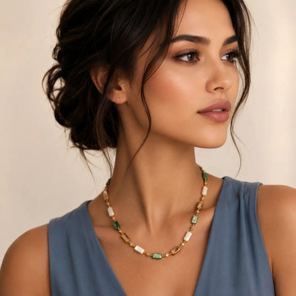 Terra Shell Station Necklace - 18K Gold Plated 2