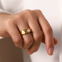 Timeless Natural Gold Pearl Ring 0