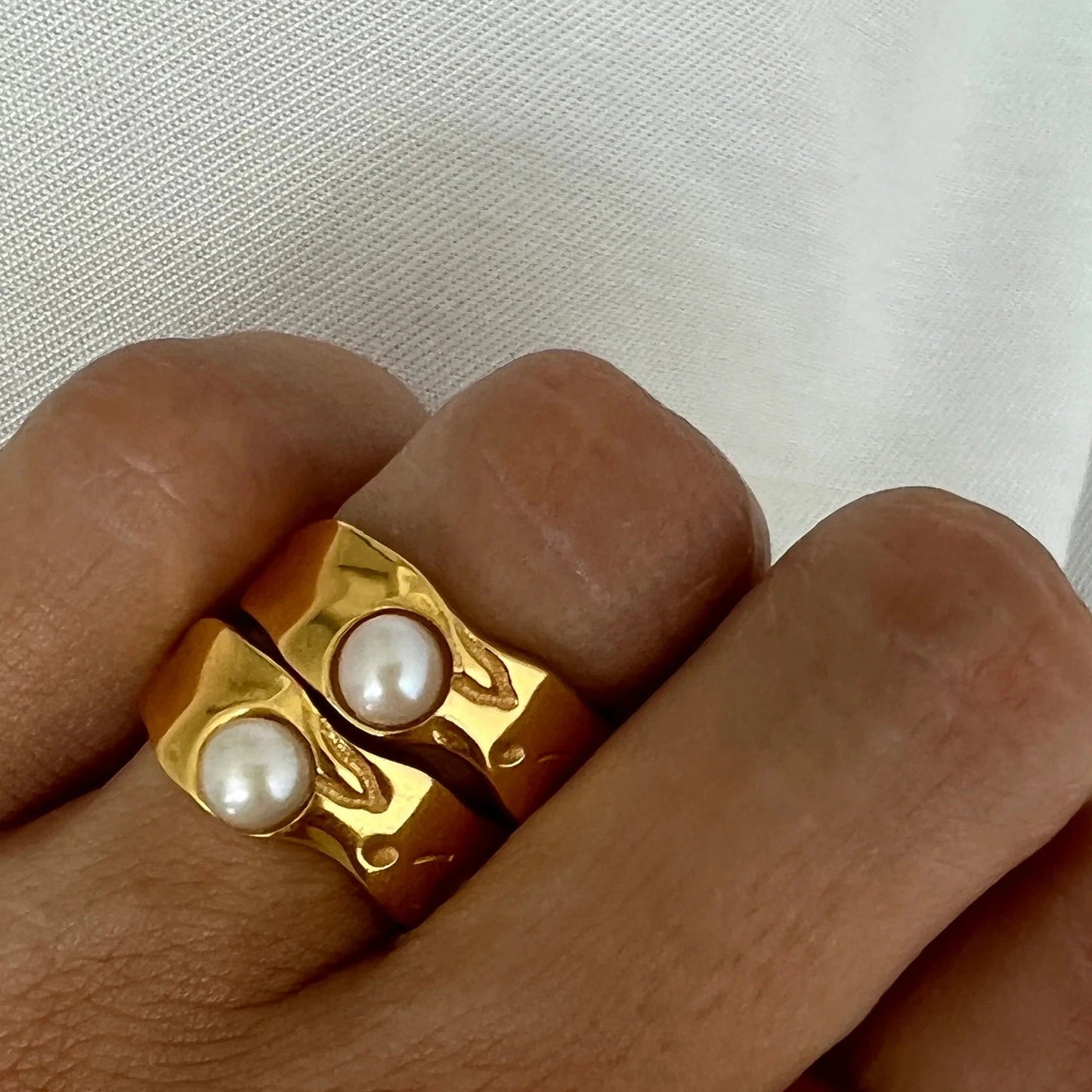 Timeless Natural Gold Pearl Ring 3