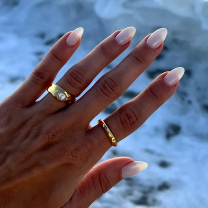 Timeless Natural Gold Pearl Ring 4