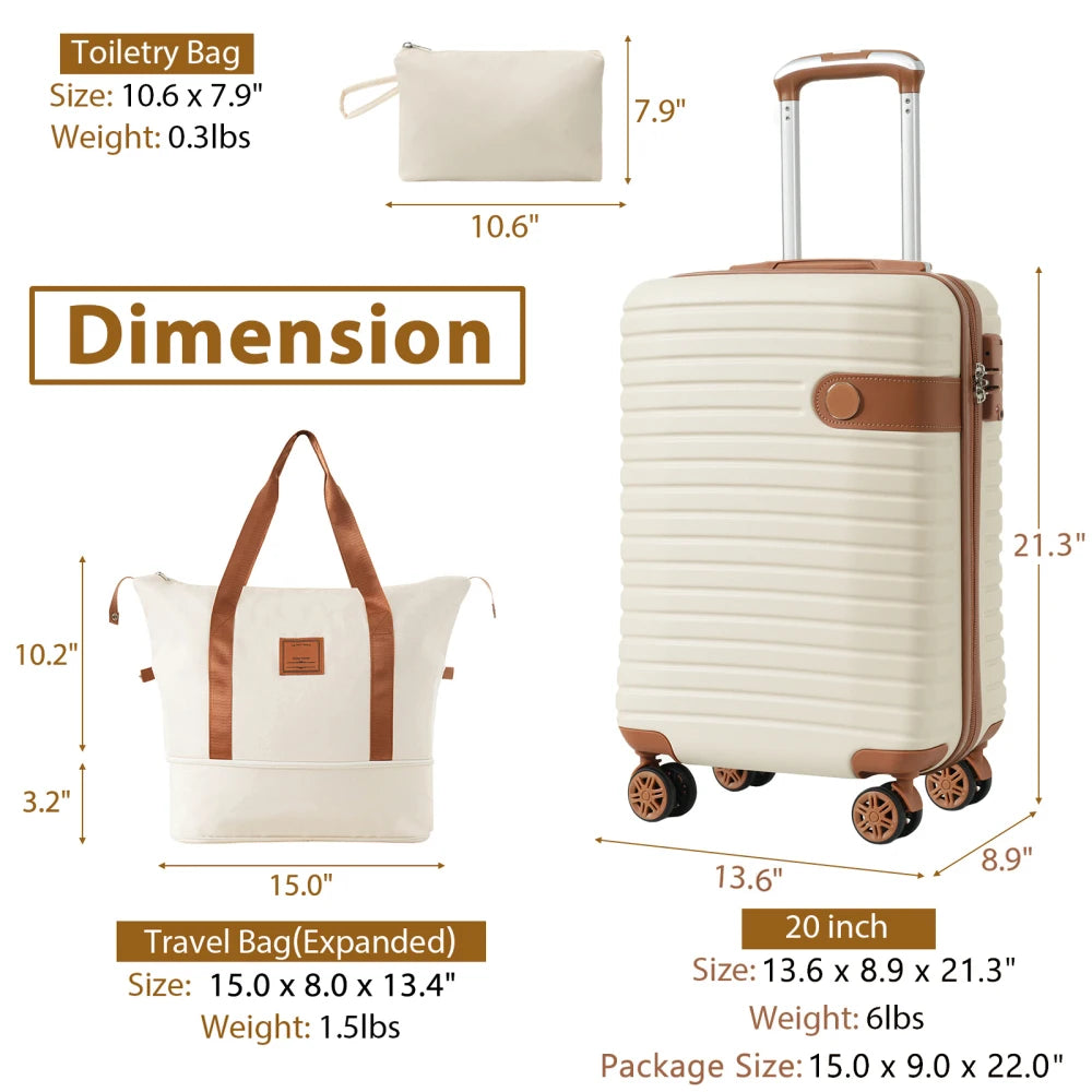 TravelMate | 3-Piece Luggage Set with Lightweight Hardshell Design | Airline Approved for Effortless Travel 4