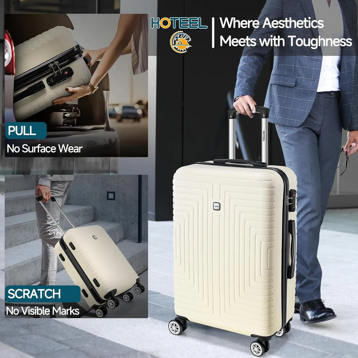 TravelMate | 3-Piece Luggage Set with TSA Lock & Expandable Duffle Bag | Durable Travel Solution for All Your Needs 3