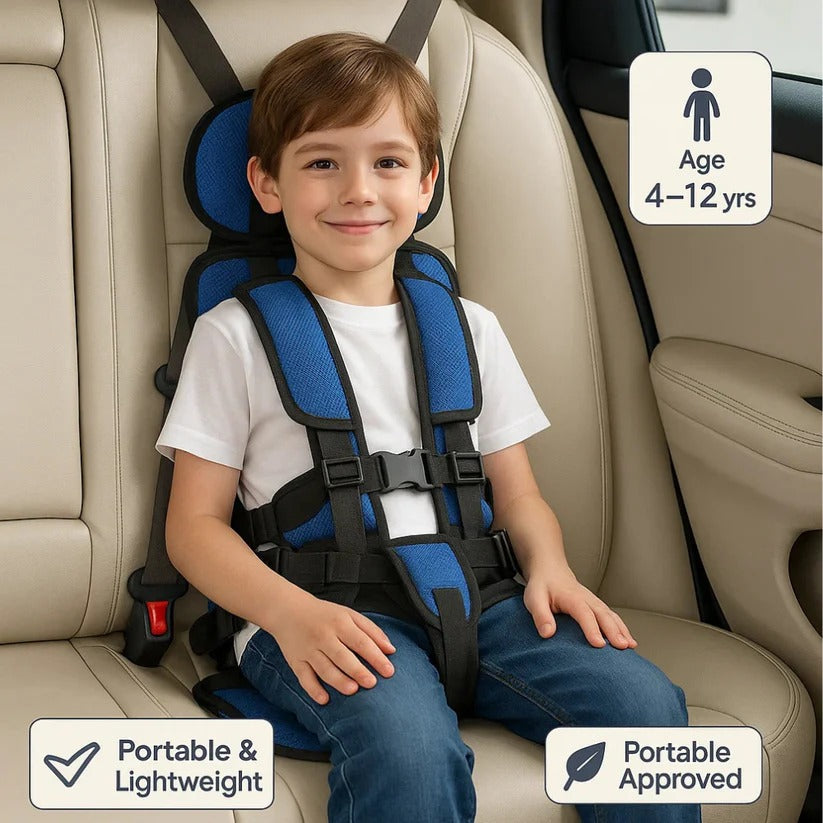 Travel Buddy | Portable Child Car Seat with 5-Point Harness | Lightweight & Foldable for Safe Travel 8