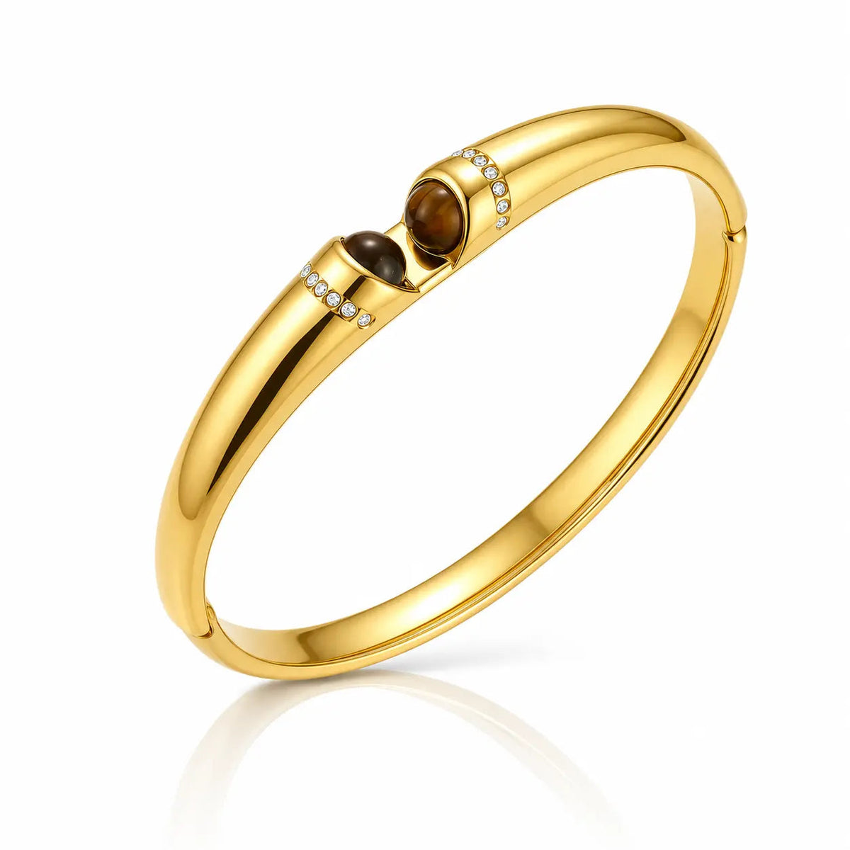 Twin Eye Bangle - 18K Gold Plated 3