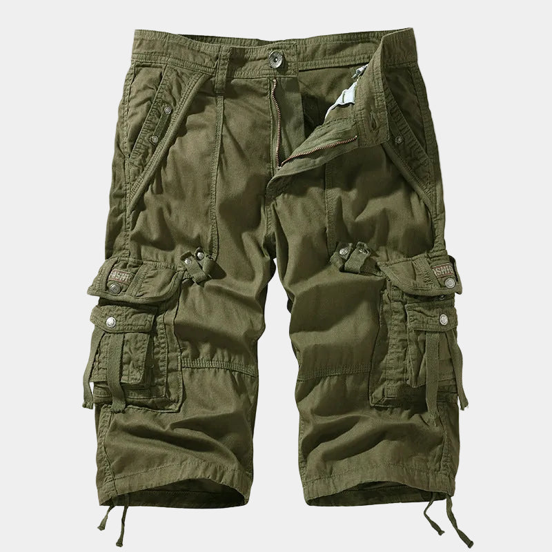 Utility Cargo Shorts with Belt and Flap Pockets 0