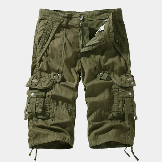 Utility Cargo Shorts with Belt and Flap Pockets 0