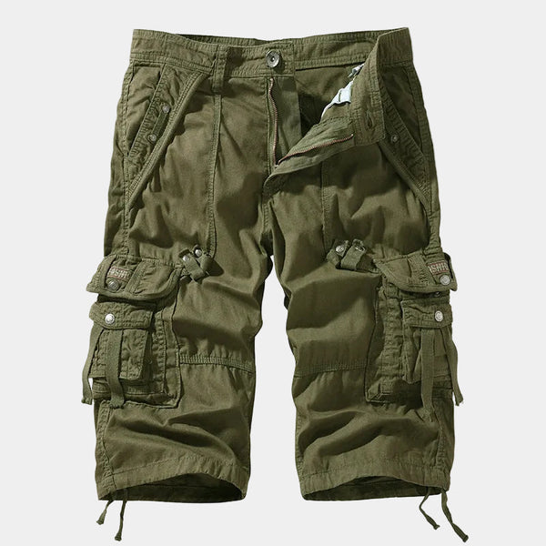Utility Cargo Shorts with Belt and Flap Pockets 0
