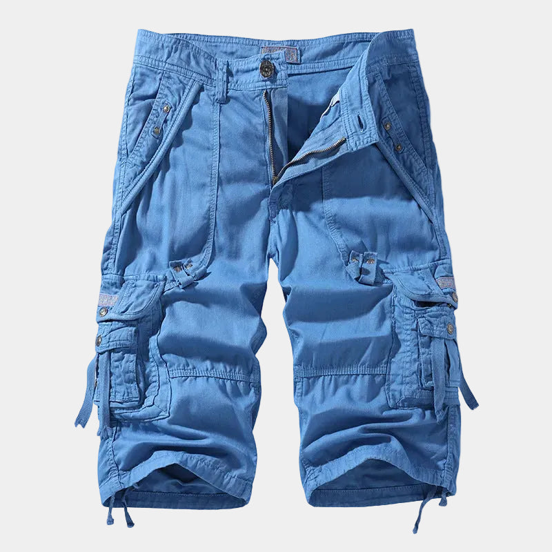 Utility Cargo Shorts with Belt and Flap Pockets 1