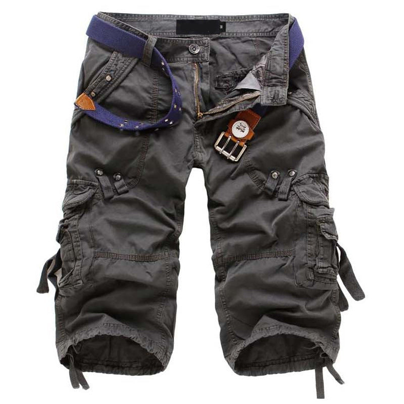 Utility Cargo Shorts with Belt and Flap Pockets 2
