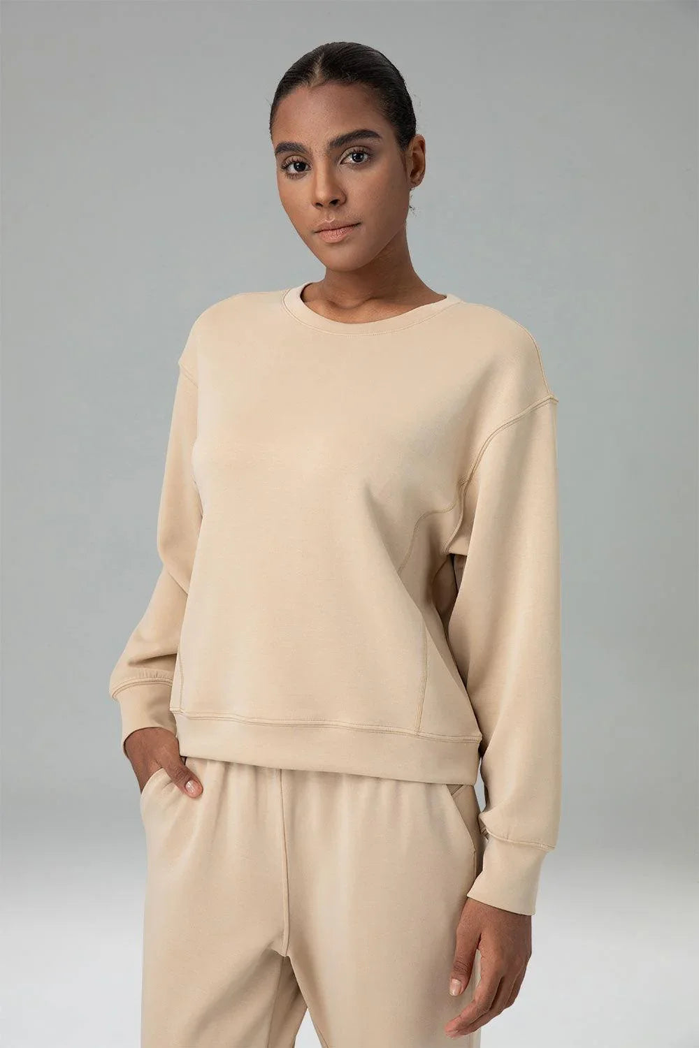 Velvra Modal Crewneck Long Sleeve Sweatshirt 0