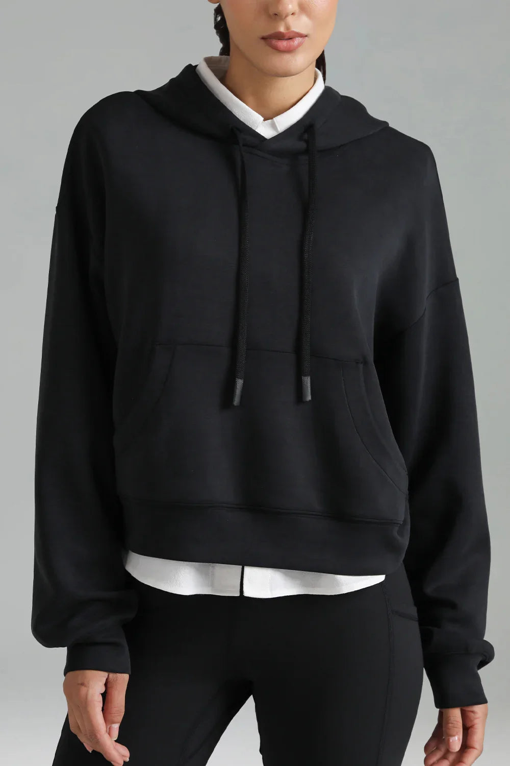 Velvra Modal Cropped Pullover Hoodie 1