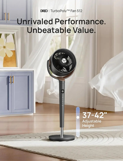Versatile Oscillating Standing Fan with 9 Speeds & 120° Coverage | Ultra-Quiet DC Motor for Comfortable Airflow 1
