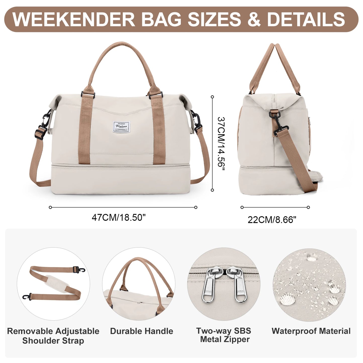 Versatile Travel Backpack | Large Lightweight Bag with Multiple Compartments | Ideal for Weekend Getaways and Hospital Visits 3