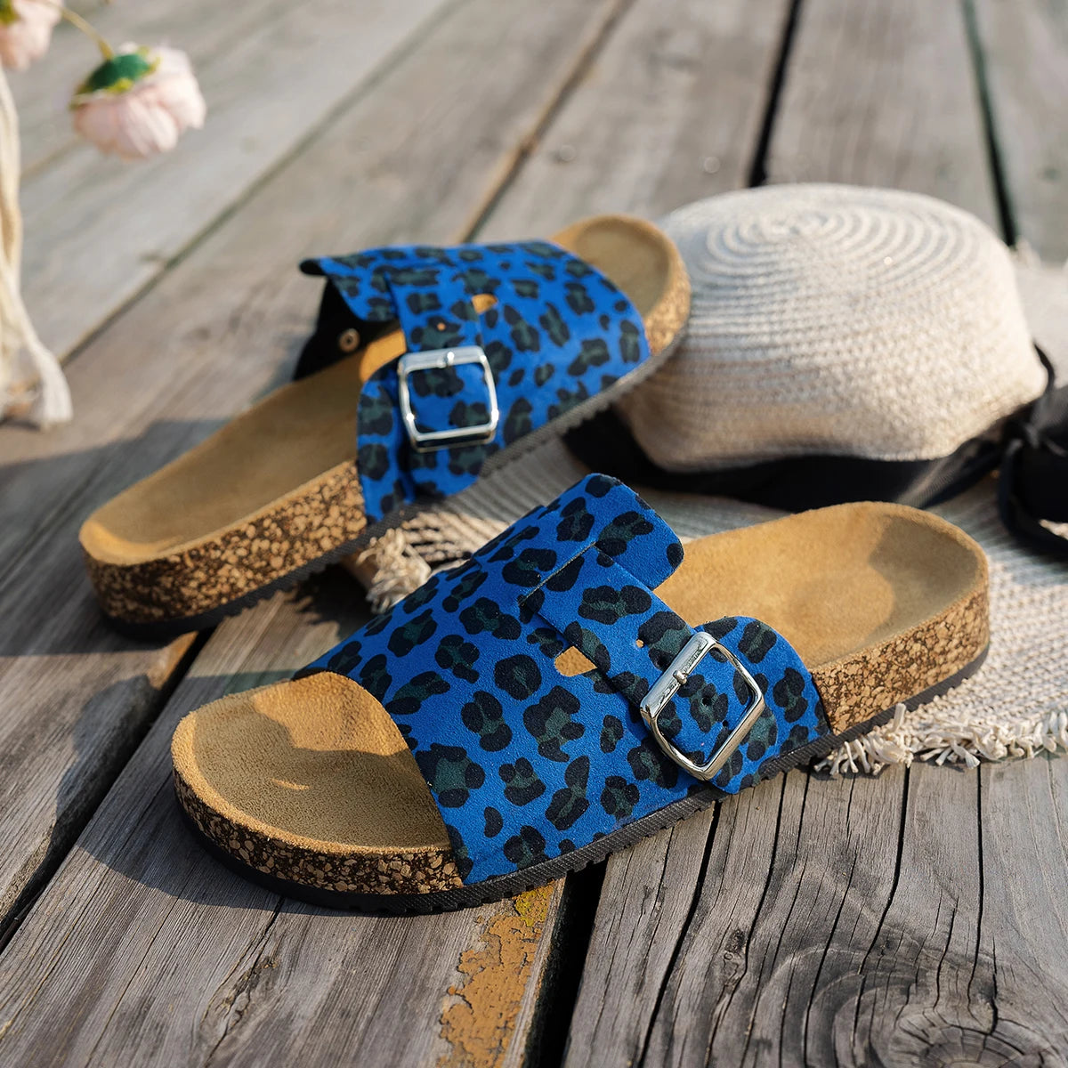Versatile Women's Sandals | Open-Toe Design with Adjustable Buckle Straps | Comfortable Cork Sole for Outdoor Relaxation 6