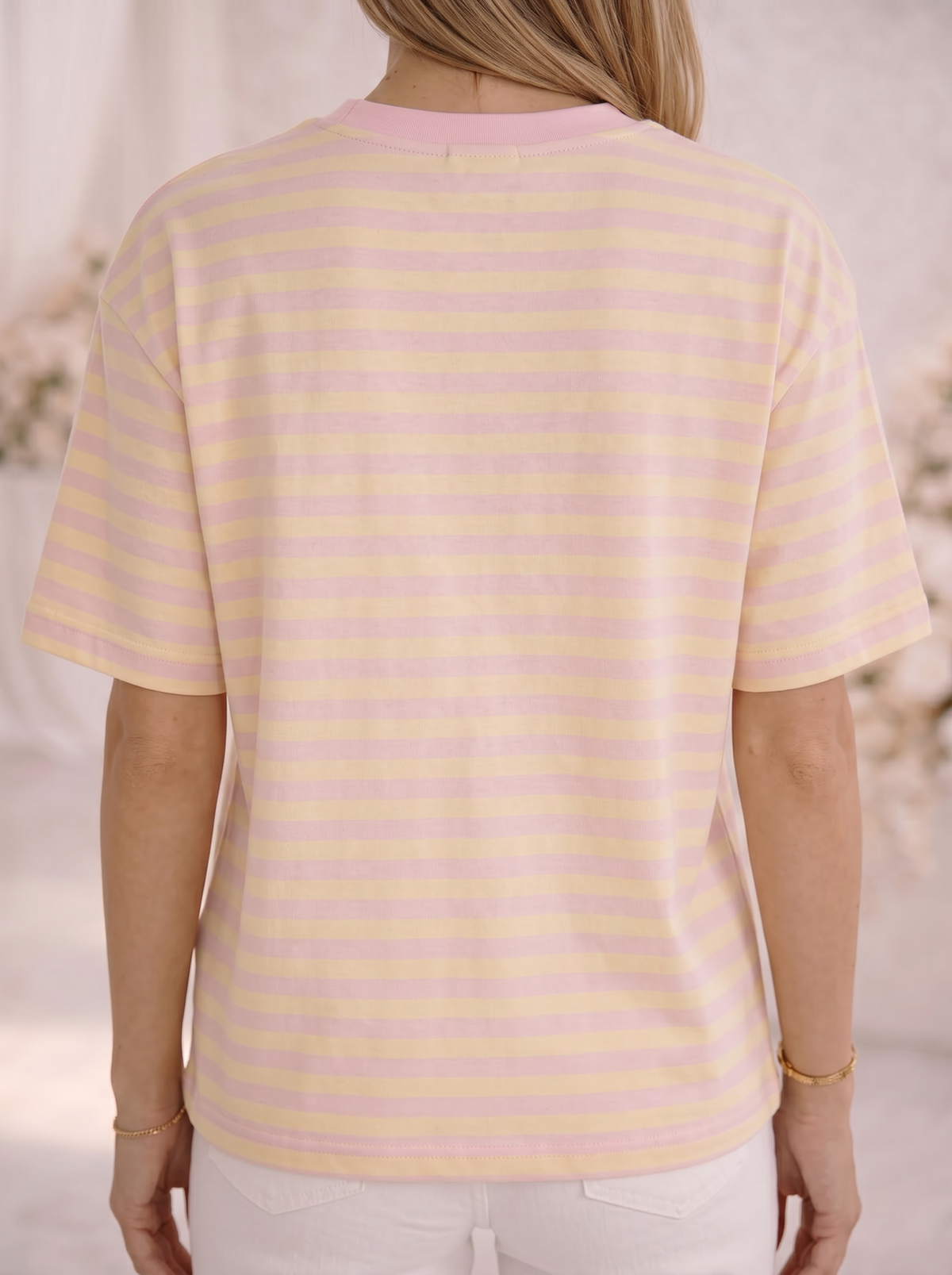 Vibrant Striped Oversized T-Shirt | Soft Cotton Graphic Tee for Everyday Comfort 0