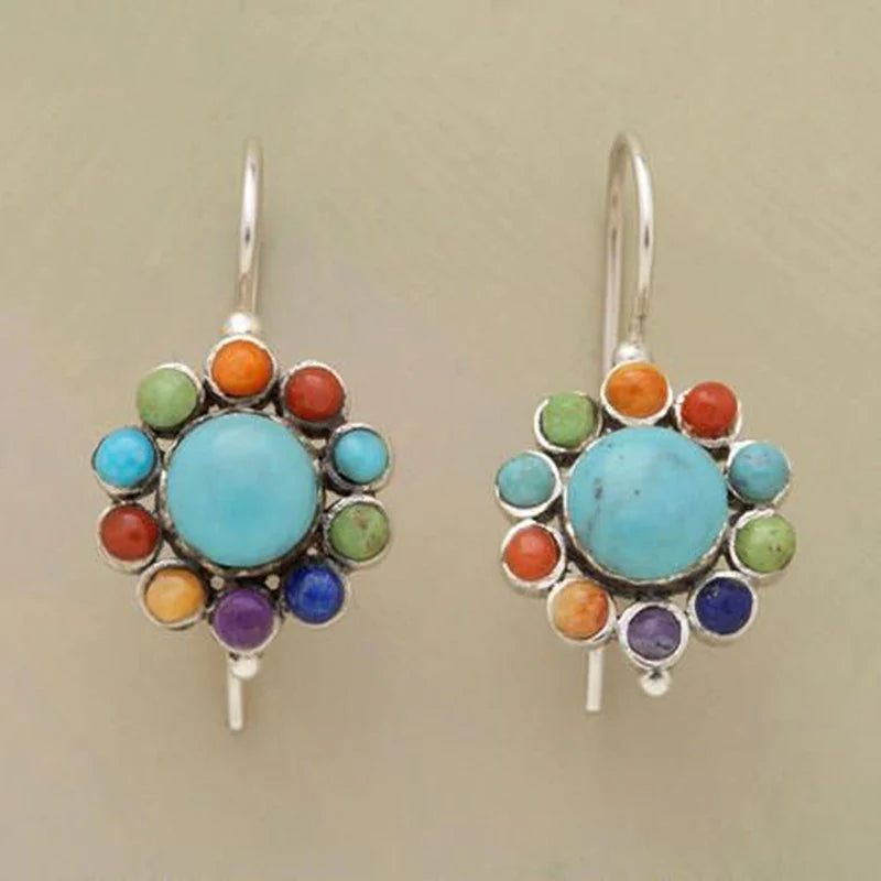 Vibrant Turquoise Hoop Earrings 0