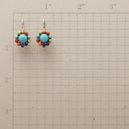 Vibrant Turquoise Hoop Earrings 1