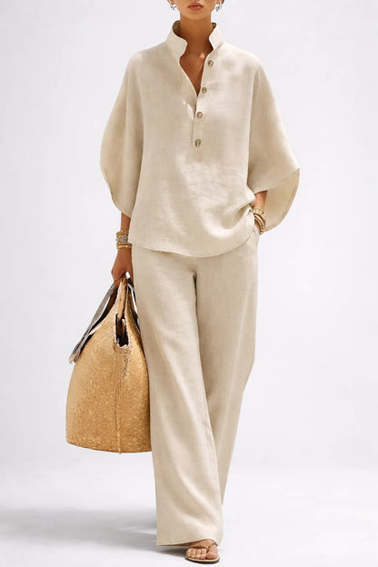 Vienna | Elegant Wide Leg and Collar 2 Piece Set 1