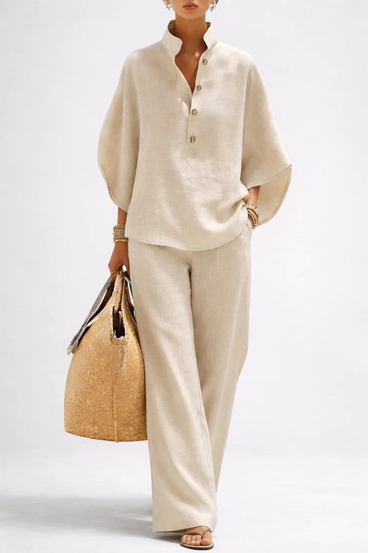 Vienna | Elegant Wide Leg and Collar 2 Piece Set 1