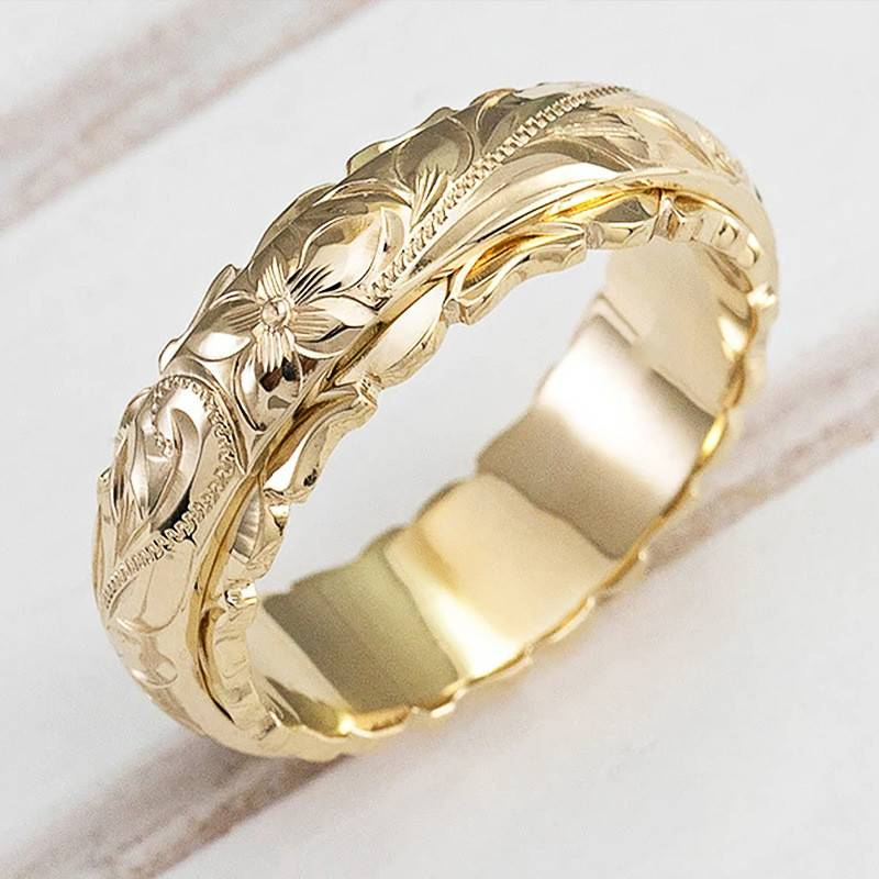 Vintage Floral Gold Ring 0