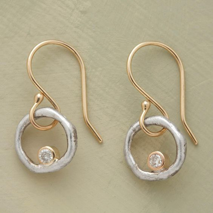 Vintage Gold and Silver Zirconia Earrings 0