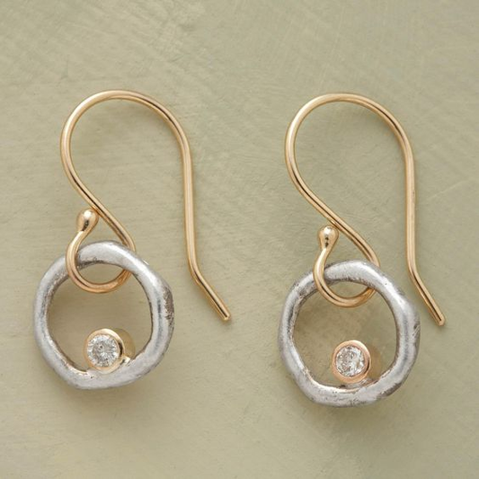 Vintage Gold and Silver Zirconia Earrings 0
