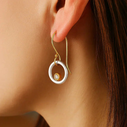 Vintage Gold and Silver Zirconia Earrings 1