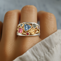 Vintage Multihued Zirconia Ring 0