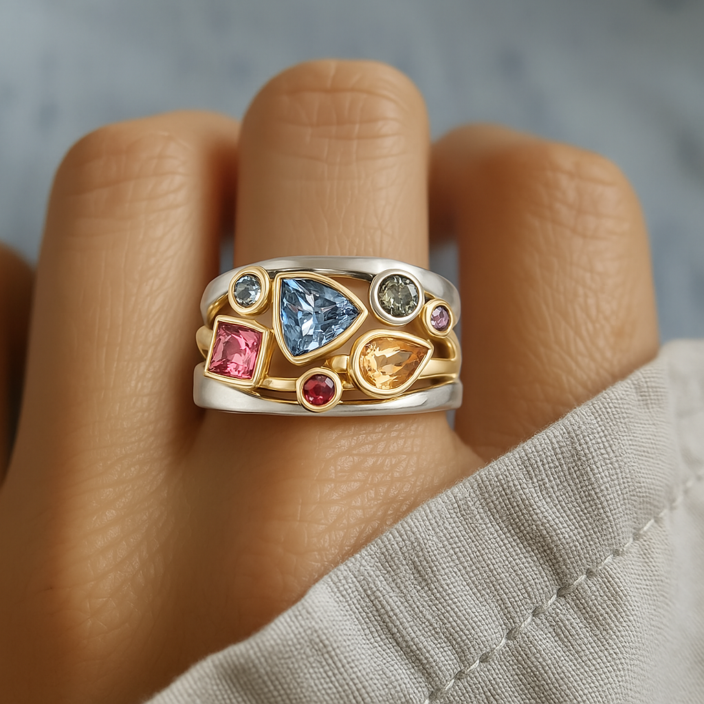 Vintage Multihued Zirconia Ring 0