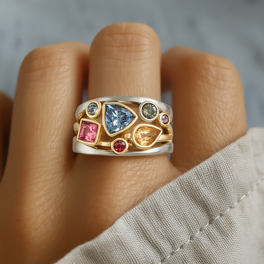 Vintage Multihued Zirconia Ring 0