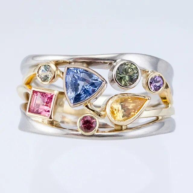 Vintage Multihued Zirconia Ring 1