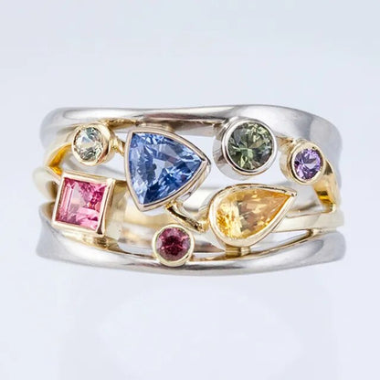 Vintage Multihued Zirconia Ring 1
