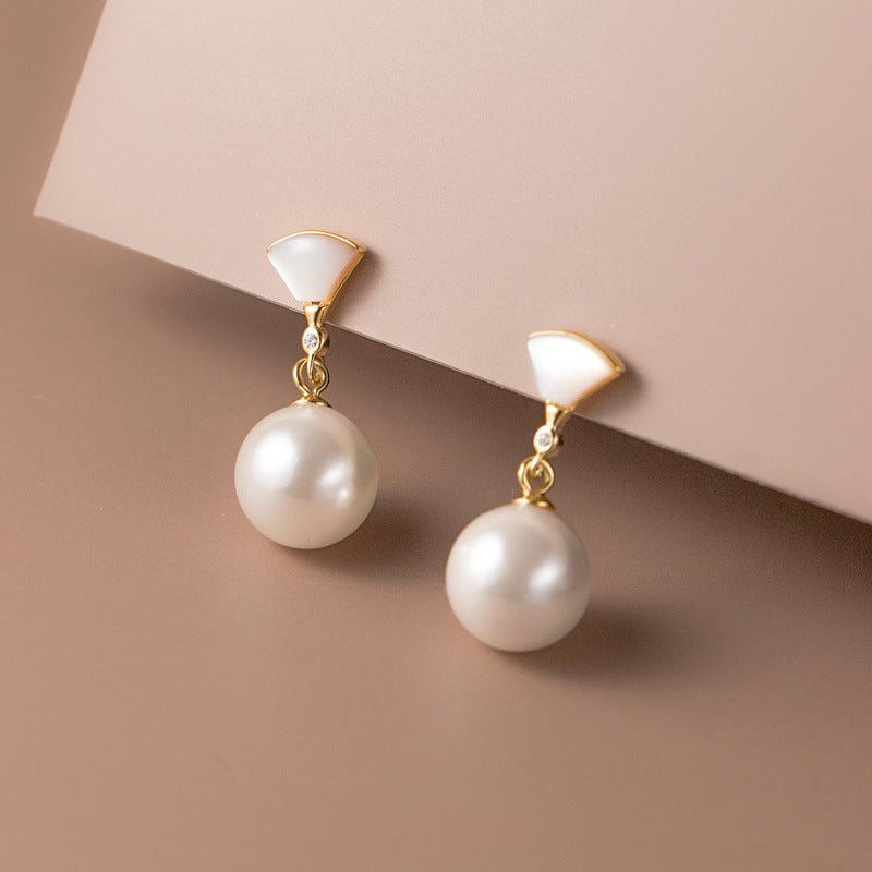 Vintage Silver Pearl Studs 3