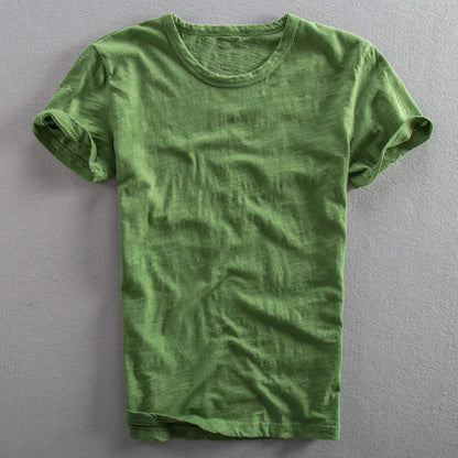 Vintage Wash Organic T-Shirt with Crew Neck and Short Sleeves 1