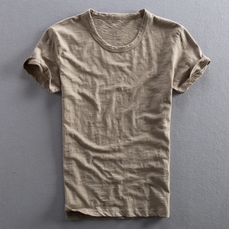 Vintage Wash Organic T-Shirt with Crew Neck and Short Sleeves 2