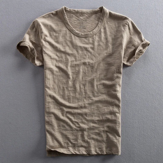 Vintage Wash Organic T-Shirt with Crew Neck and Short Sleeves 2