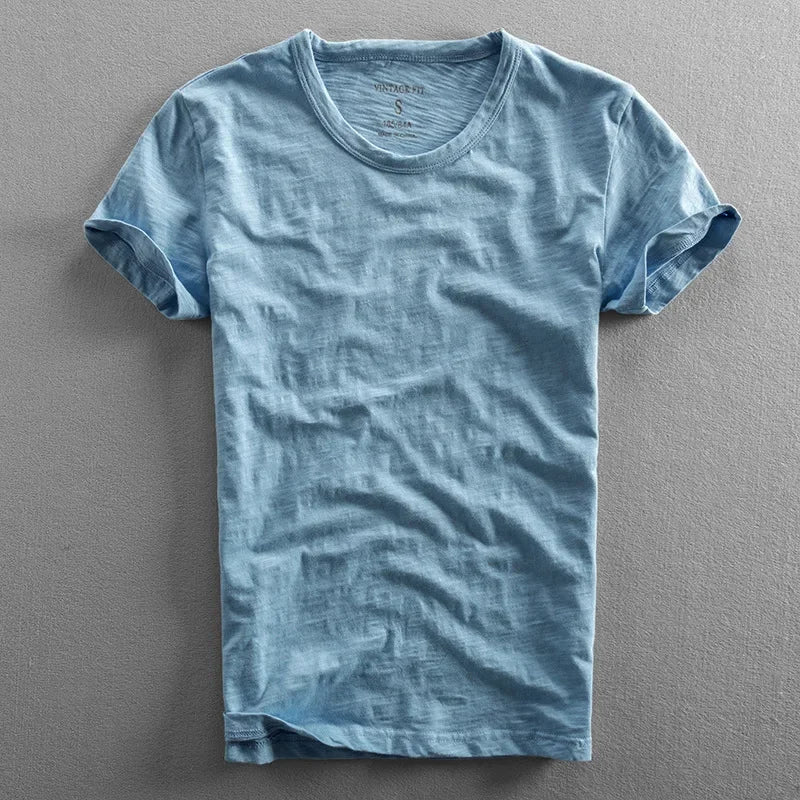 Vintage Wash Organic T-Shirt with Crew Neck and Short Sleeves 3