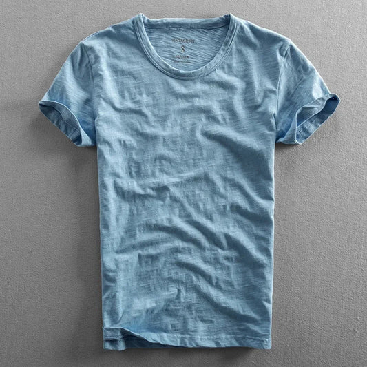 Vintage Wash Organic T-Shirt with Crew Neck and Short Sleeves 3
