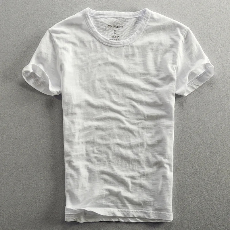 Vintage Wash Organic T-Shirt with Crew Neck and Short Sleeves 5