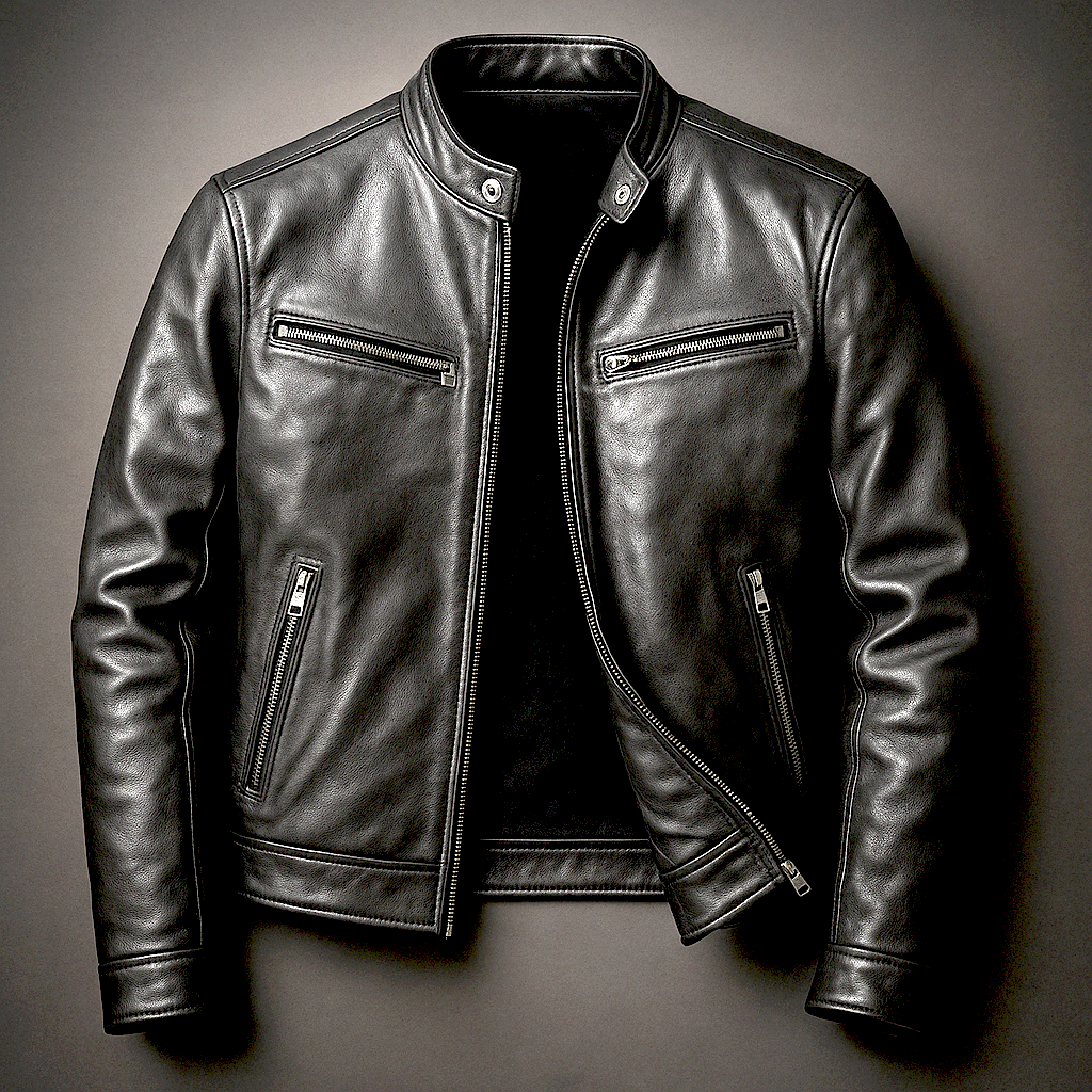 Vintage jacket with stand collar and zip pockets 3