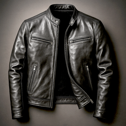 Vintage jacket with stand collar and zip pockets 3